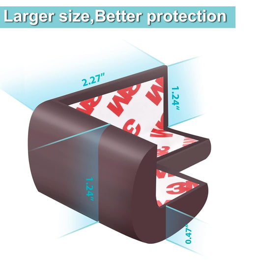 GIGGLI™ Baby Safety Edge Guard & Corner Guard Set | Foam Corner Protectors, Baby Proofing Edge Guards, Child Safety Furniture Protection – BROWN (10pcs)