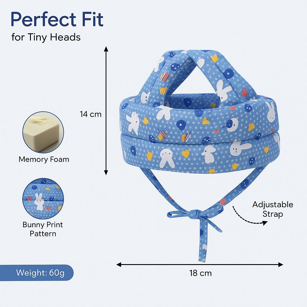 Giggli Baby Safety Helmet | 360° Head Guard with Cushion, Ear & Size Adjustment  (Navy Blue)