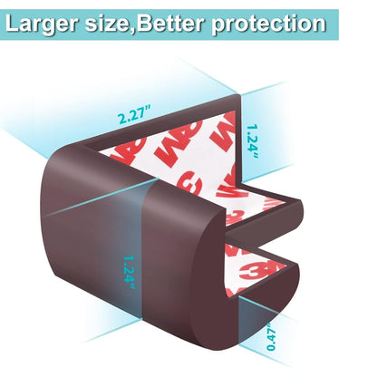 GIGGLI™ Baby Safety Edge Guard & Corner Guard Set | Foam Corner Protectors, Baby Proofing Edge Guards, Child Safety Furniture Protection – BROWN (10pcs)