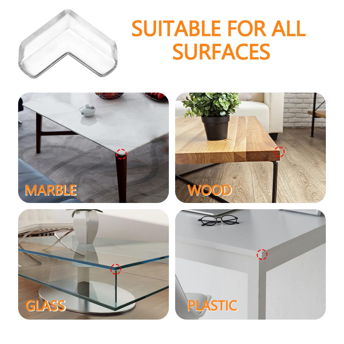 Giggli L-Shape Silicone Corner Guards | Baby Safety Edge Protector, Transparent Corner Protectors