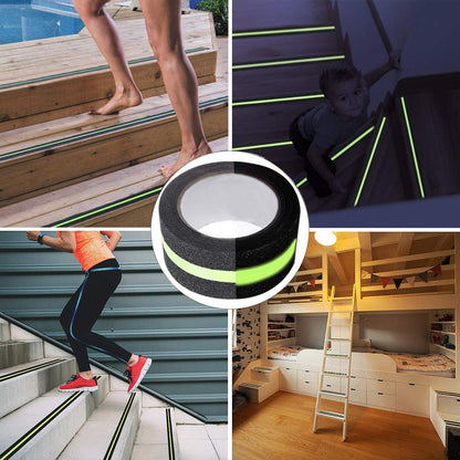 INFINEXUS Anti Slip Grip Tape,Non-Slip Traction Tapes With Glow In The Dark Reduce The Risk Of Slipping For Indoor Or Outdoor Stair Tread Step And Other Slippery Surfaces,2 InchX5 Metre
