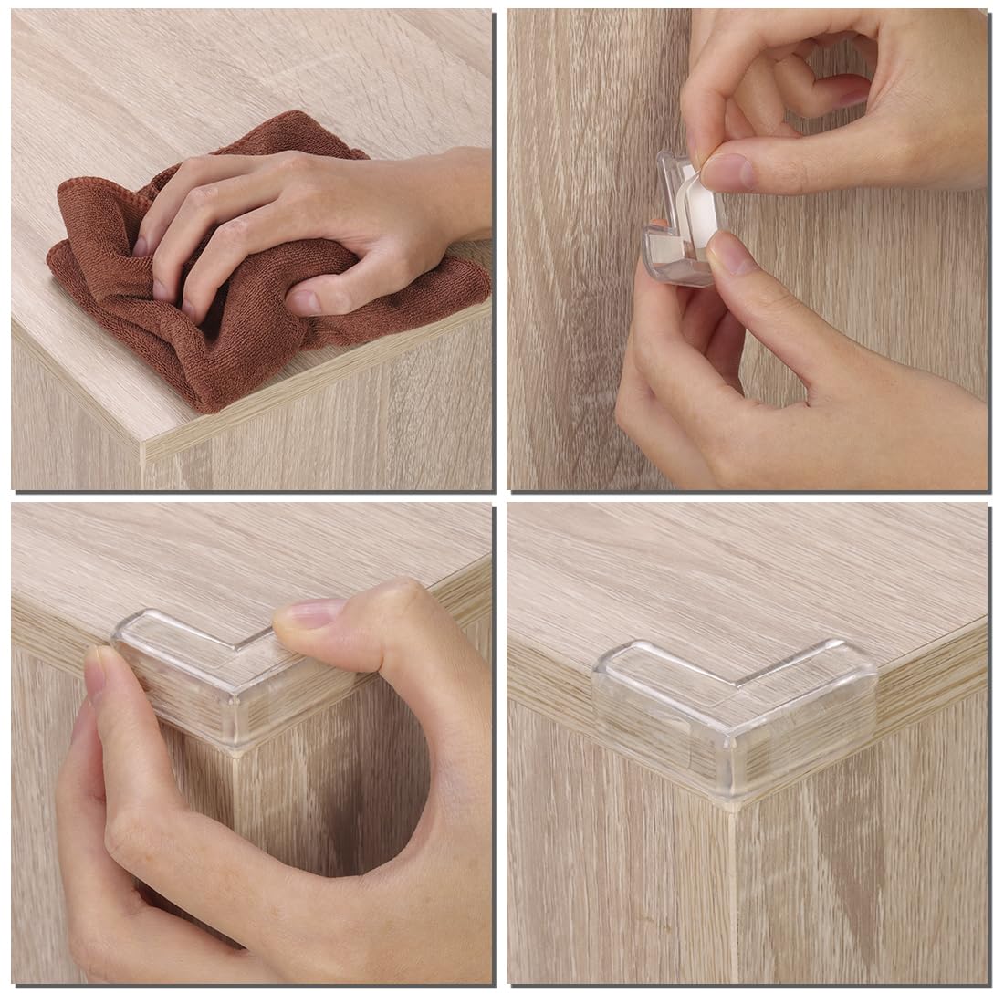 Giggli L-Shape Silicone Corner Guards | Baby Safety Edge Protector, Transparent Corner Protectors