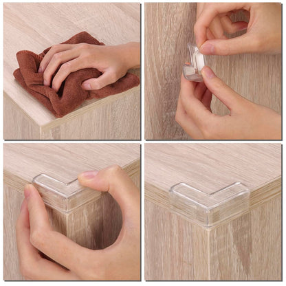 Giggli L-Shape Silicone Corner Guards | Baby Safety Edge Protector, Transparent Corner Protectors