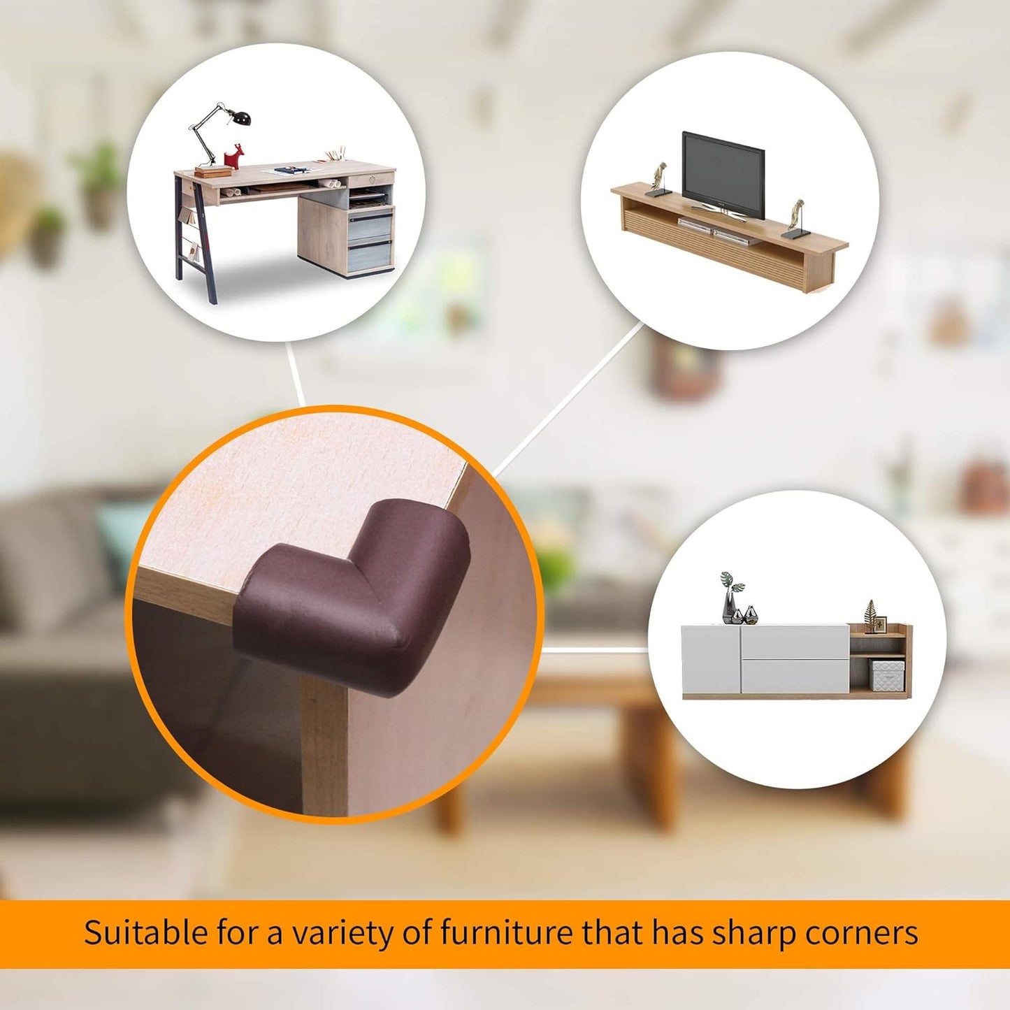 GIGGLI™ Baby Safety Edge Guard & Corner Guard Set | Foam Corner Protectors, Baby Proofing Edge Guards, Child Safety Furniture Protection – BROWN (10pcs)