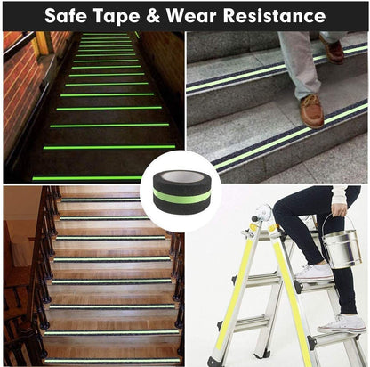 INFINEXUS Anti Slip Grip Tape,Non-Slip Traction Tapes With Glow In The Dark Reduce The Risk Of Slipping For Indoor Or Outdoor Stair Tread Step And Other Slippery Surfaces,2 InchX5 Metre