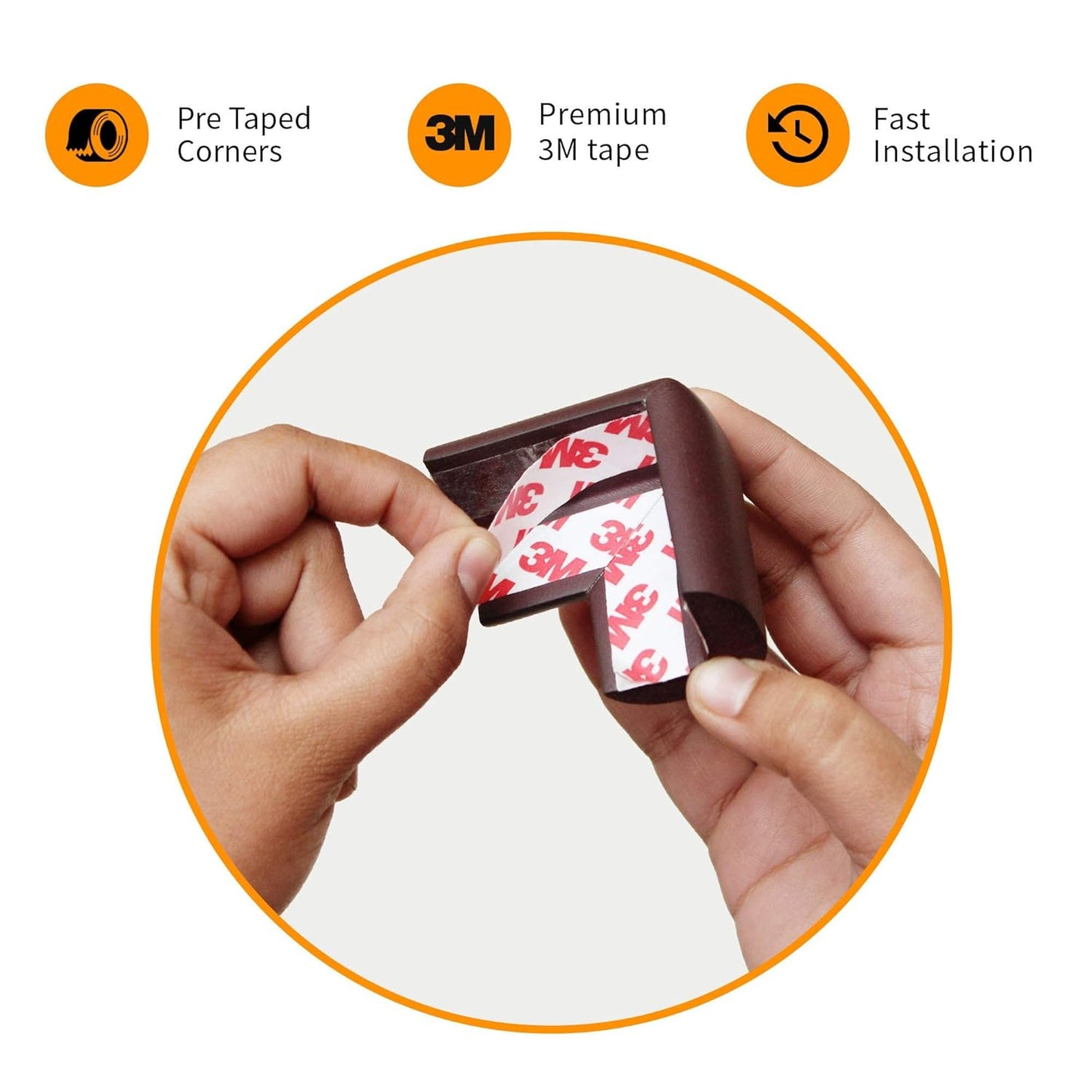 GIGGLI™ Baby Safety Edge Guard & Corner Guard Set | Foam Corner Protectors, Baby Proofing Edge Guards, Child Safety Furniture Protection – BROWN (10pcs)