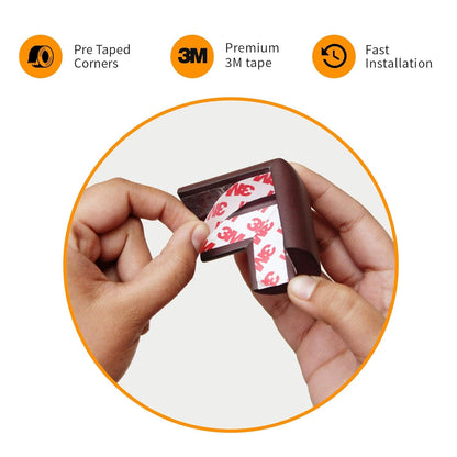 GIGGLI™ Baby Safety Edge Guard & Corner Guard Set | Foam Corner Protectors, Baby Proofing Edge Guards, Child Safety Furniture Protection – BROWN (10pcs)