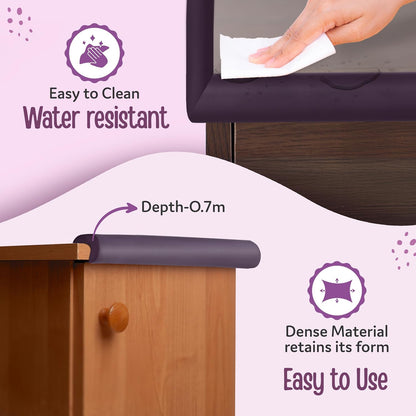 GIGGLI™ Brown Edge Guard 2 Meter – Baby Proofing Foam Edge Protector for Tables, Furniture & Sharp Corners (PACK OF 1)
