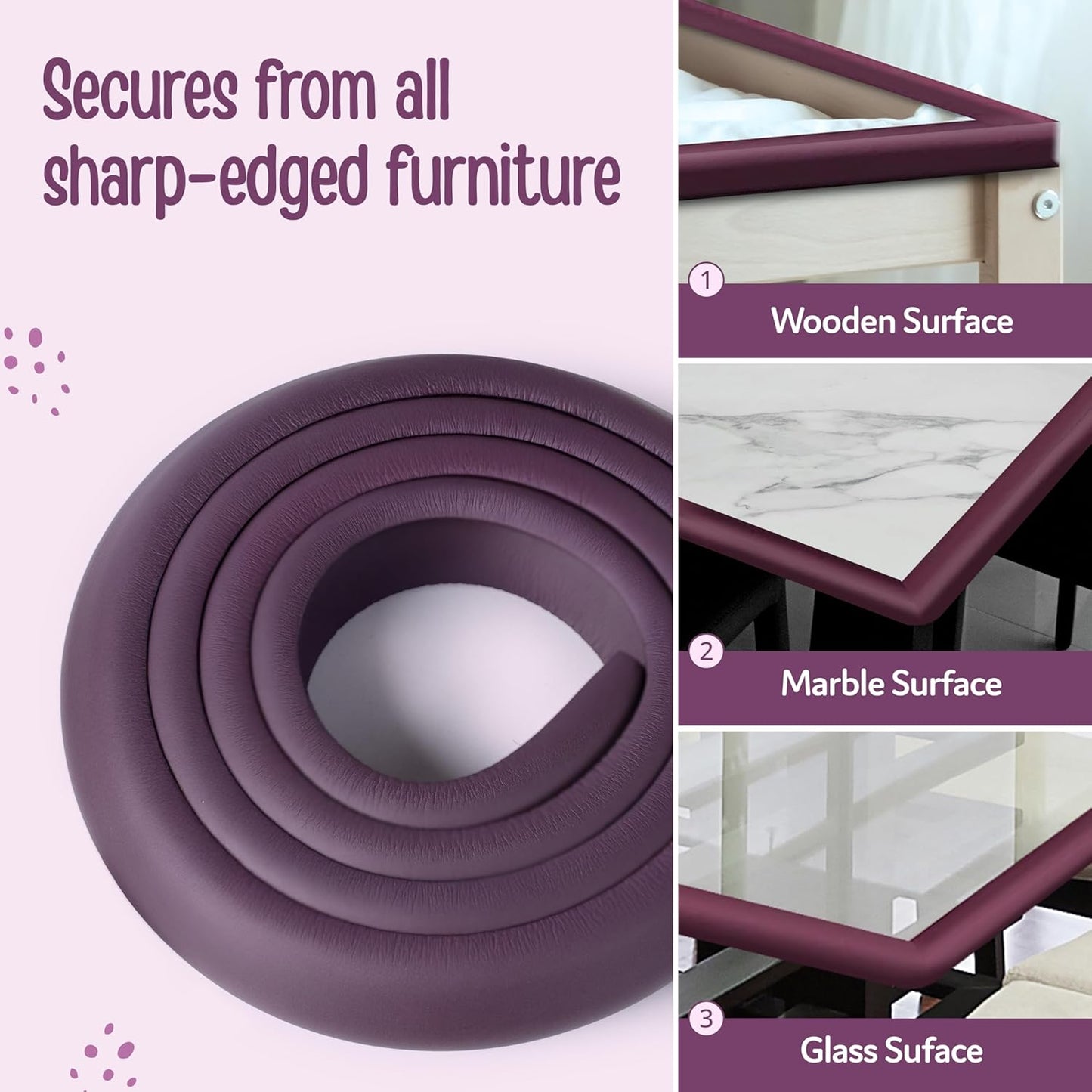 GIGGLI™ Brown Edge Guard 2 Meter – Baby Proofing Foam Edge Protector for Tables, Furniture & Sharp Corners (PACK OF 1)