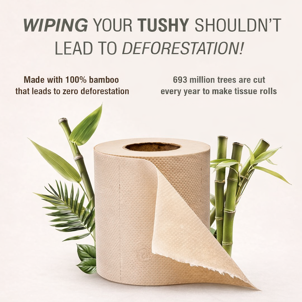 BAMEA Toilet Tissue Rolls | 3-ply, 1600 Pulls (160 x 10 Rolls) | Tissue Paper Roll, Toilet Paper Roll - Eco Friendly, Soft & Highly Absorbent, 100% Natural Bamboo, Chemical-Free, Hypoallergenic