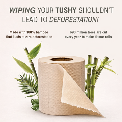 BAMEA Toilet Tissue Rolls | 3-ply, 1600 Pulls (160 x 10 Rolls) | Tissue Paper Roll, Toilet Paper Roll - Eco Friendly, Soft & Highly Absorbent, 100% Natural Bamboo, Chemical-Free, Hypoallergenic