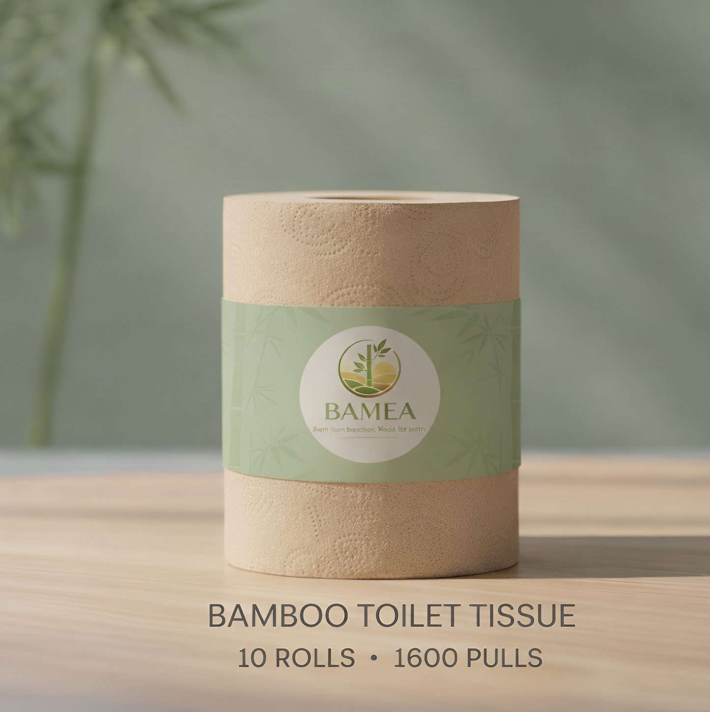BAMEA Toilet Tissue Rolls | 3-ply, 1600 Pulls (160 x 10 Rolls) | Tissue Paper Roll, Toilet Paper Roll - Eco Friendly, Soft & Highly Absorbent, 100% Natural Bamboo, Chemical-Free, Hypoallergenic