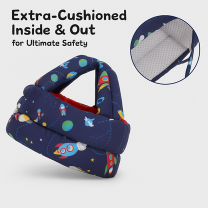 Giggli Baby Safety Helmet | 360° Head Guard with Cushion, Ear & Size Adjustment  (Navy Blue)