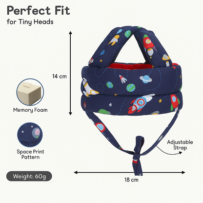 Giggli Baby Safety Helmet | 360° Head Guard with Cushion, Ear & Size Adjustment  (Navy Blue)