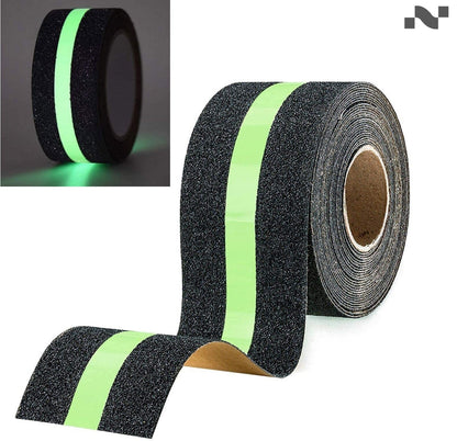 INFINEXUS Anti Slip Grip Tape,Non-Slip Traction Tapes With Glow In The Dark Reduce The Risk Of Slipping For Indoor Or Outdoor Stair Tread Step And Other Slippery Surfaces,2 InchX5 Metre