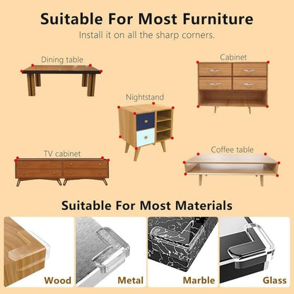 Giggli L-Shape Silicone Corner Guards | Baby Safety Edge Protector, Transparent Corner Protectors